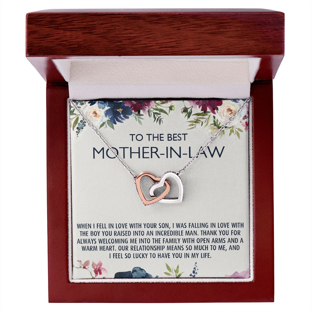 To My Mother-In-Law Gift Mothers Day Gift Necklace Mother-In-Law Gifts Jewelry Interlocking Hearts Necklace