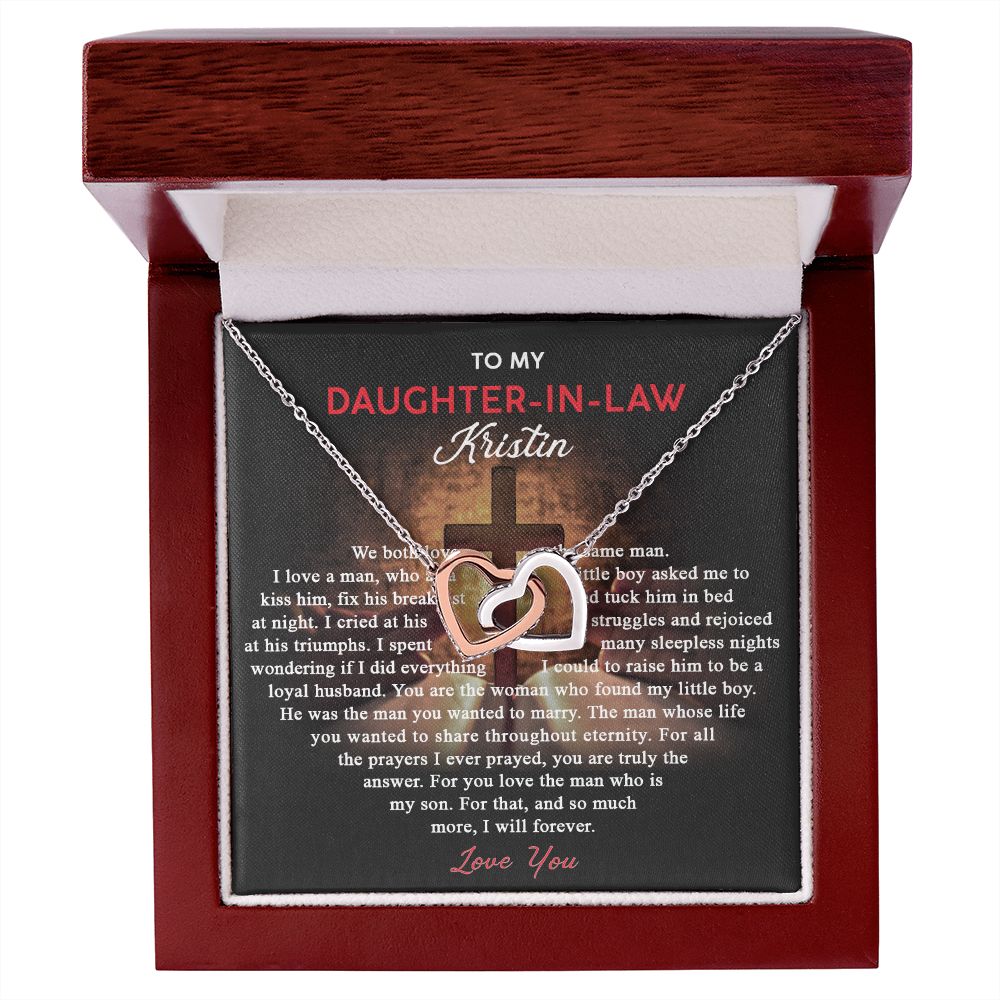 Daughter In Law Gifts Ideas, Daughter In Law Necklace, Gifts For Future Daughter In Law, Daughter In Law Birthday Gifts, Daughter-in-law Gifts From Mother In Law, Birthday Gifts For Daughter8 Interlocking Hearts Necklace