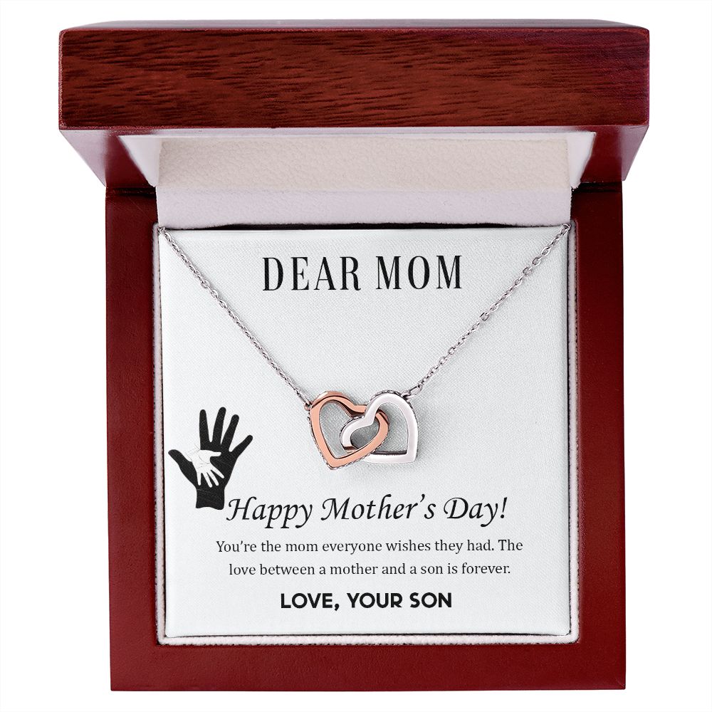 2Mom Necklace Gifts for Mom from Daughter to Mom Gifts for Mothers Day from Daughter, To My Mom Necklace from Daughter to Mom Birthday Gifts Necklace with Message Card and Gift Box2228 Interlocking Hearts Necklace