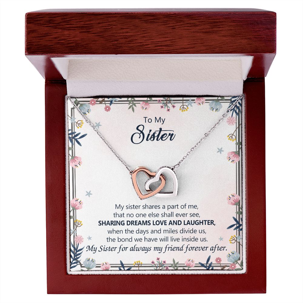 To My Sister Necklace Pendant Inspirational Jewelry For Women Teen Girl Family and Friendship Gifts Sisters Gifts Idea Sister Jewelry Necklace for Sisters Gift for Sister 301 Interlocking Hearts Necklace