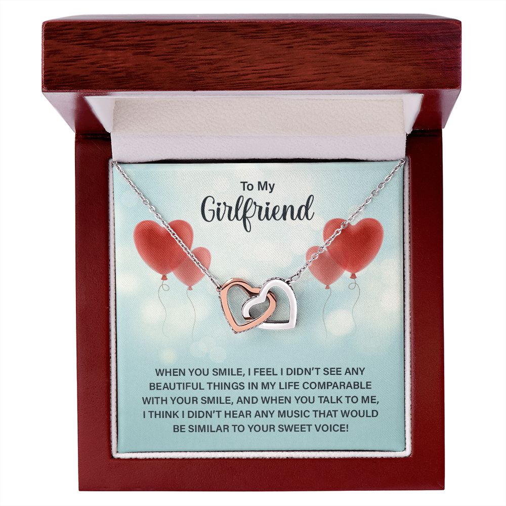 To My Girlfriend Necklace from Boyfriend To My Future Wife Necklace Jewelry For Girlfriend Gift For Girlfriend Gift for Her Romantic Birthday Valentines Day Gift For Girlfriend Gifts Necklaces Interlocking Hearts Necklace