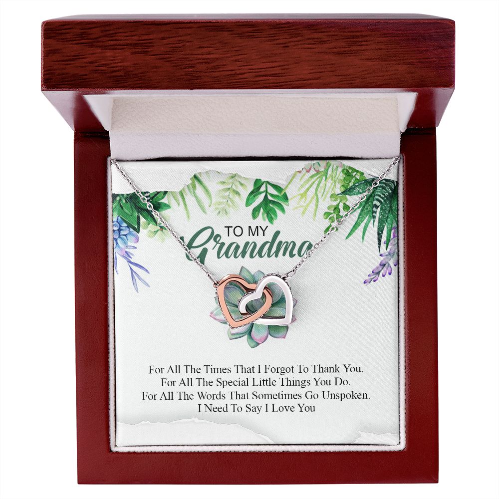 To My Grandma Necklace, Gift for Grandmother Necklace, Mothers Day Gift For Grandma Nana, Grandma Jewelry From Grandchildren GrandKids , Jewelry Box Gift For Grandma Grandmother19 Interlocking Hearts Necklace