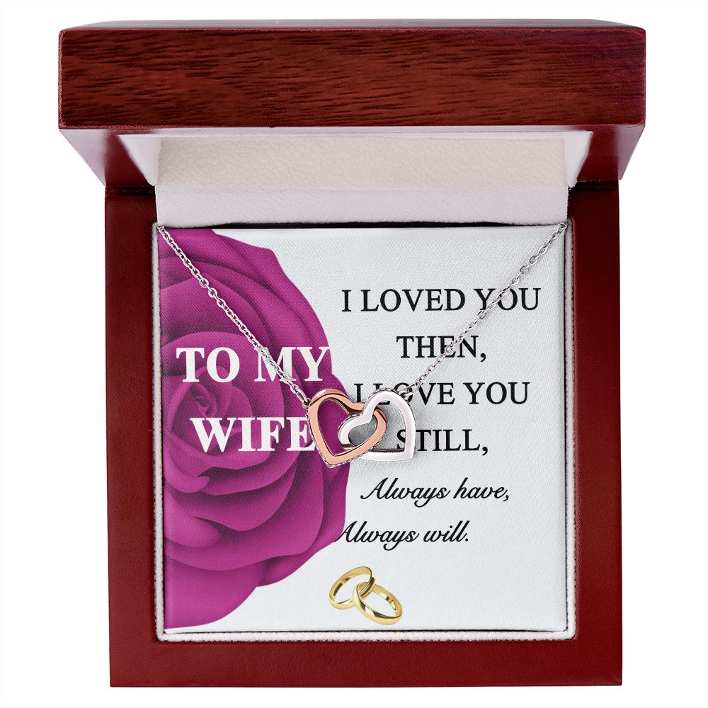 To My Wife Necklace -gift for Wife, Birthday Anniversary Necklace From HUsband Interlocking Hearts Necklace