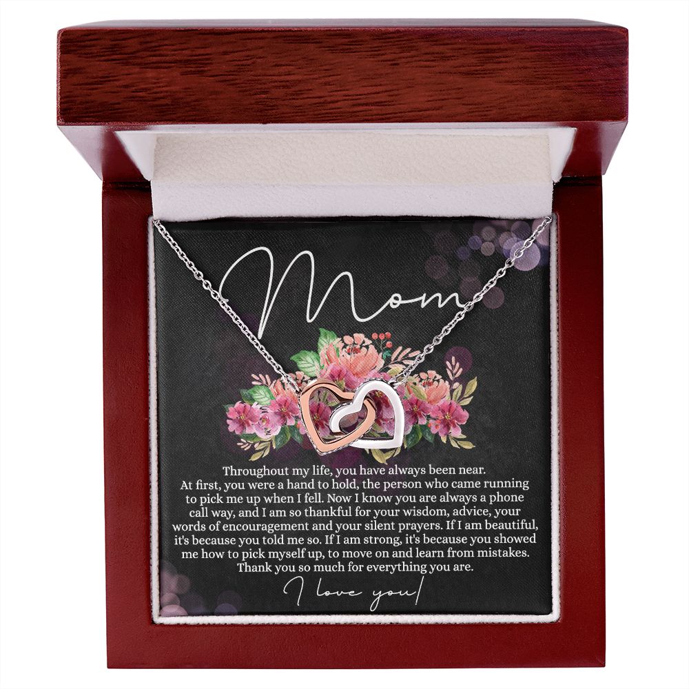 To My Mom Necklace, Mom Gifts, Mom Jewelry Box, Necklace for Mom, Gifts for Mom, Mother's Day Necklace Jewelry Gift For Mom, Birthday Gift For Mom, Thank you Mom Gift Interlocking Hearts Necklace
