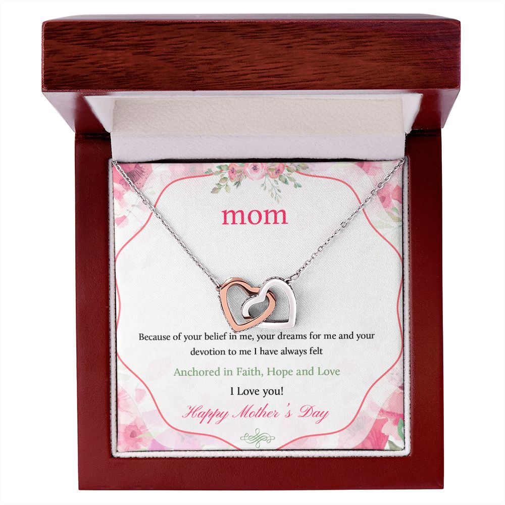 Mom Necklace Gifts for Mom from Daughter to Mom Gifts for Mothers Day from Daughter, To My Mom Necklace from Daughter to Mom Birthday Gifts Necklace with Message Card and Gift Box12 Interlocking Hearts Necklace