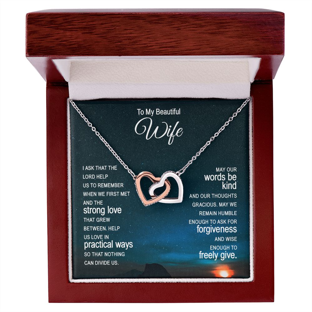 To My Beautiful Wife Necklace Romantic Gifts For Her To My Wife Necklace Soulmate Jewelry Soulmate Gift Birthday Gift For Wife Silver Pendant Silver Necklace Gifts for Wife from Husband 14k White Gold