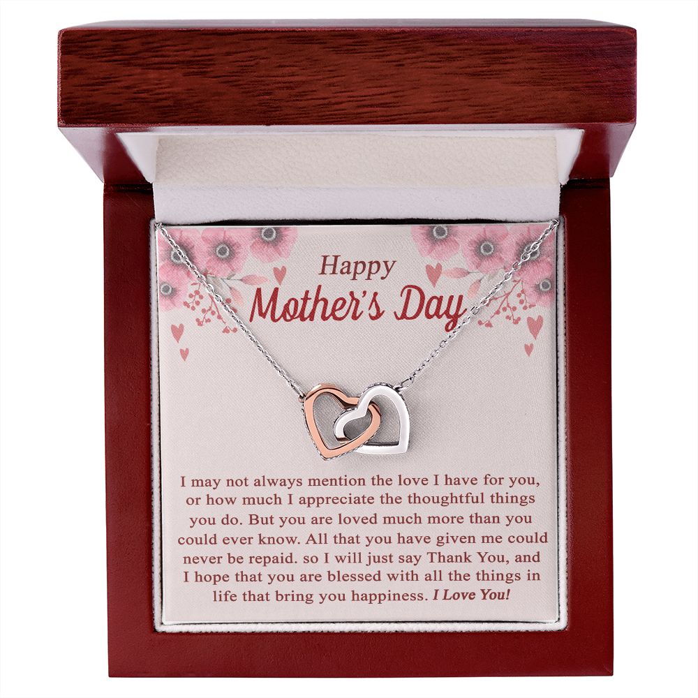 vTo My Mom Angel Mother Necklace Pendant Gift From Daughter Or Son With Message Card Gift For Mom Interlocking Hearts Necklace