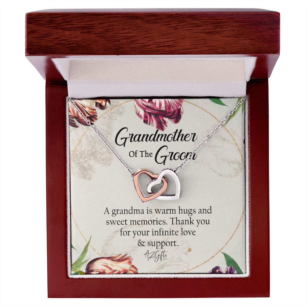 To My Grandmother Necklace, Gift for Grandmother Necklace, Mothers Day Gift For Grandma Nana, Grandma Jewelry From Grandchildren GrandKids , Jewelry Box Gift For Grandma Grandmother1 Interlocking Hearts Necklace