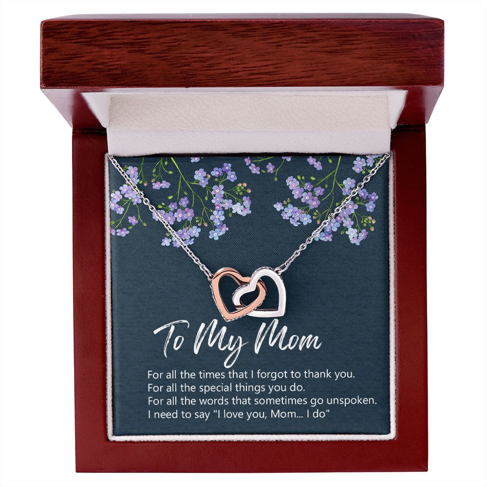 To My Mom Necklace Jewelry Gift, Birthday Gift For Mom, Mother's Day Gift For Mom, Message Card Jewelry Gift For Mom, Meaningful Mom Gift Interlocking Hearts Necklace