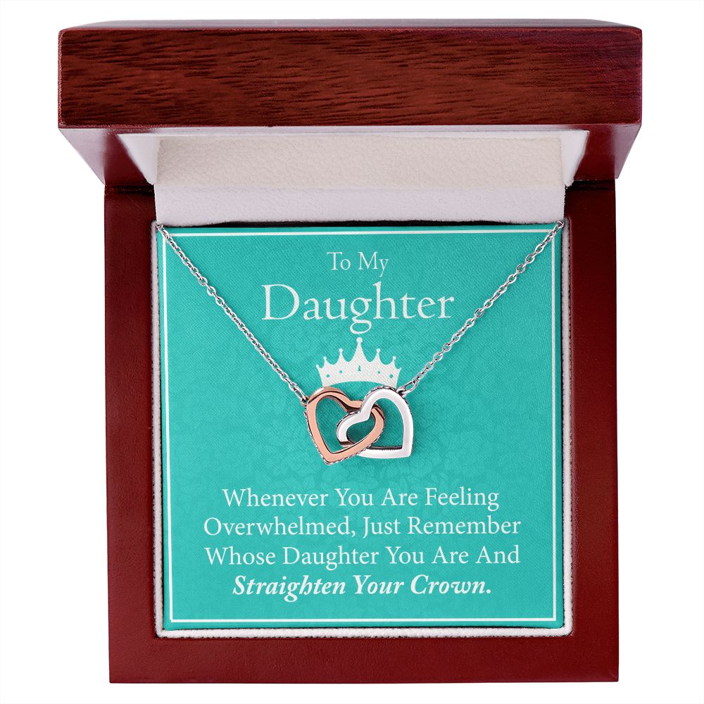 Jewelry Pendant Present for Daughter, To My Daughter Gift Necklace from Mom, Mother Daughter Gift Ideas, Birthday Christmas Gift Graduation Gifts for Daughters, Mother and Daughter Necklace 15 Interlocking Hearts Necklace