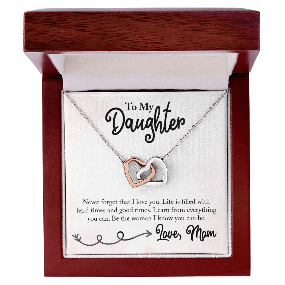 To My Daughter Necklace Pendant Gift From Mom Necklace I Know You Can Be With Message Card Gift Box Gift For To Daughter Daughter In Law On Birthday Anniversary Interlocking Hearts Necklace