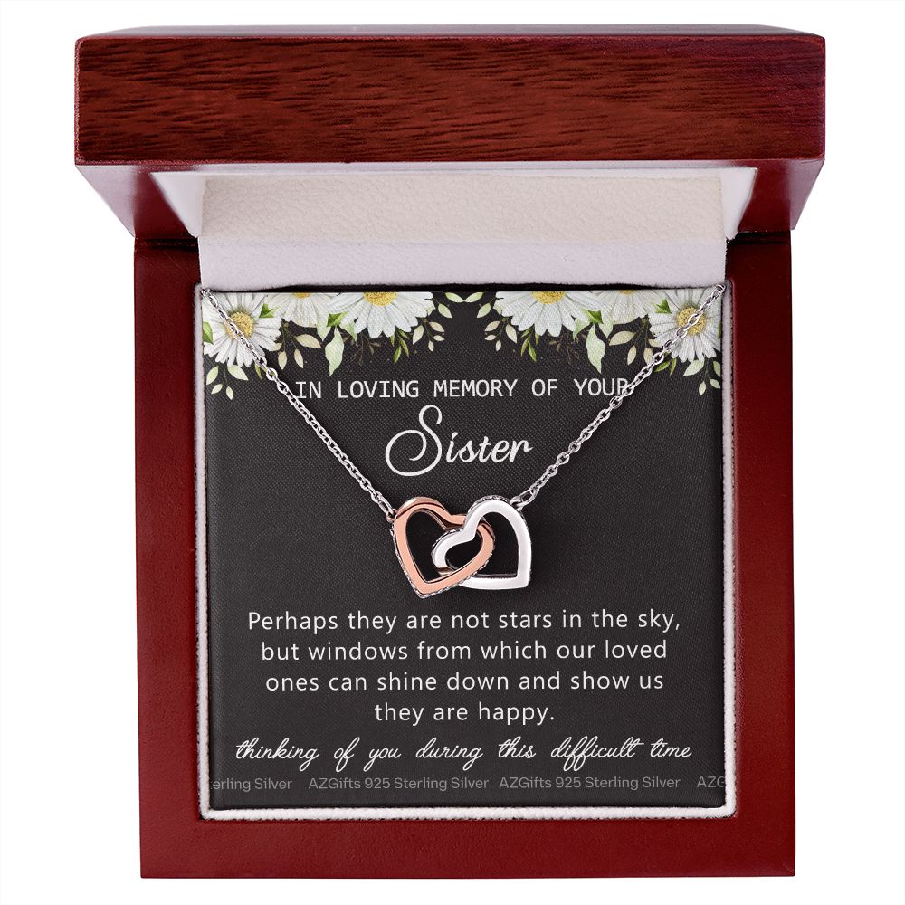 Loss Of Sister Necklace Gift, Sympathy Loss Of Sister, Sympathy Gift Box, Loss Of Sister Necklace, Loss Of Sister, Loss Of Sister Gift, Condolence Gifts, Remembrance Necklace for Women Interlocking Hearts Necklace