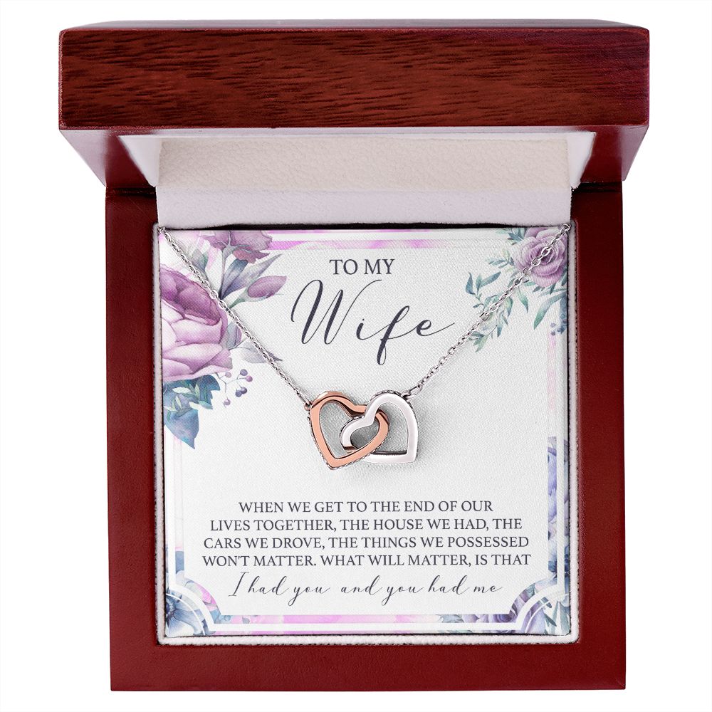 Birthday Gifts For Wife, Necklace Gifts For Wife From Husband, To My Wife Jewelry For Women , To My Wife Necklace  from Husband Wedding Anniversary Present For Wife, Beautiful Wife Jewelry Christmas 5 Interlocking Hearts Necklace