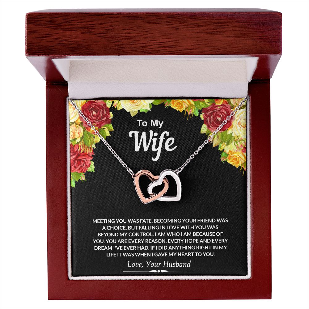 To My Wife Necklace from Husband Jewelry Gift For Wife Valentines Gift for Her Interlocking Hearts Necklace