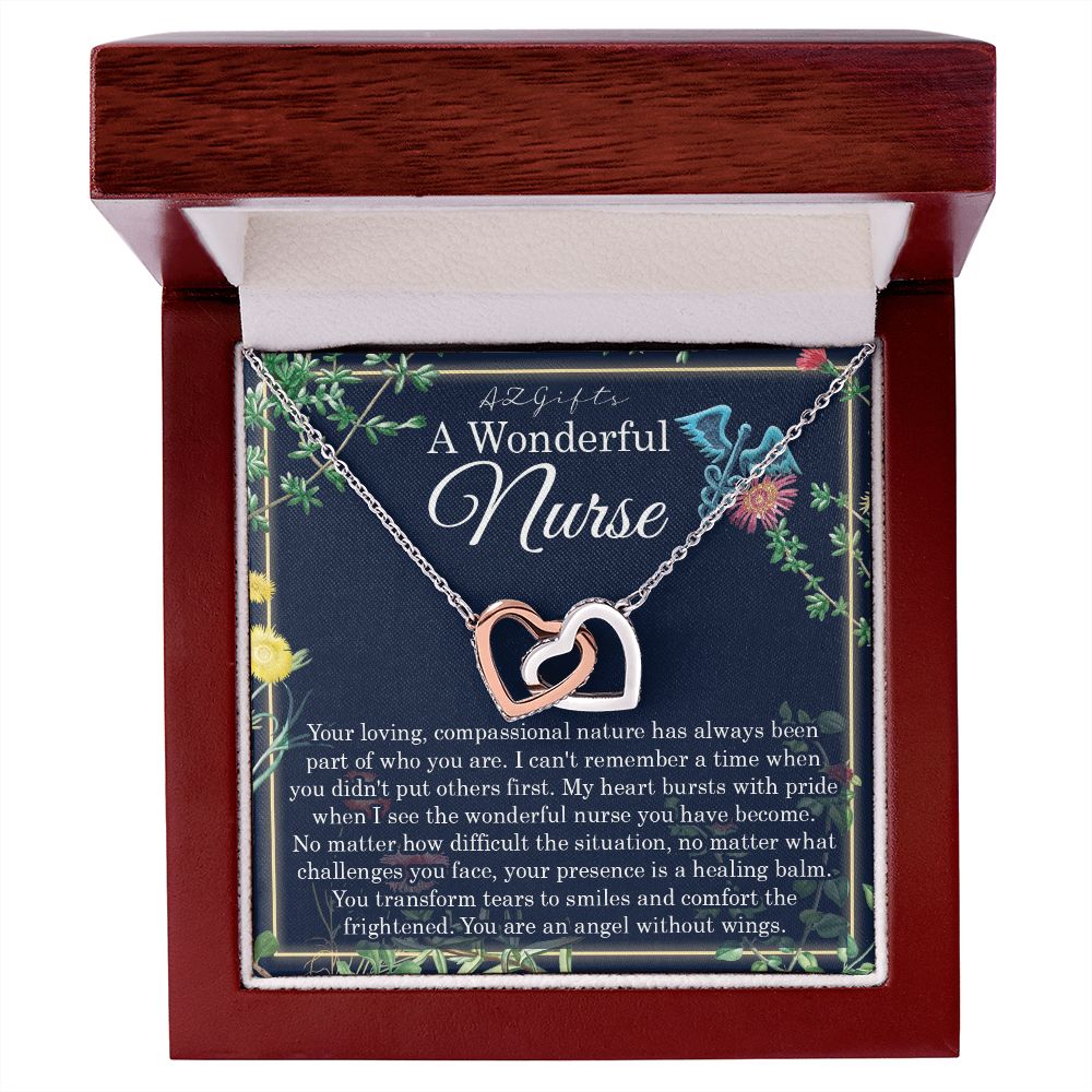 A Wonderful Nurse Interlocking Hearts Necklace