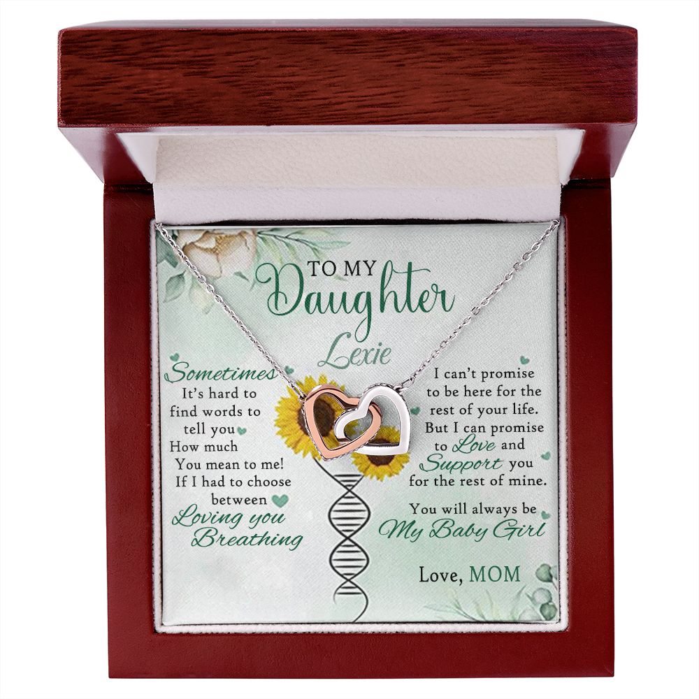 Jewelry Pendant Present for Daughter, To My Daughter Gift Necklace from Mom, Mother Daughter Gift Ideas, Birthday Christmas Gift Graduation Gifts for Daughters, Mother and Daughter Necklace 17 Interlocking Hearts Necklace