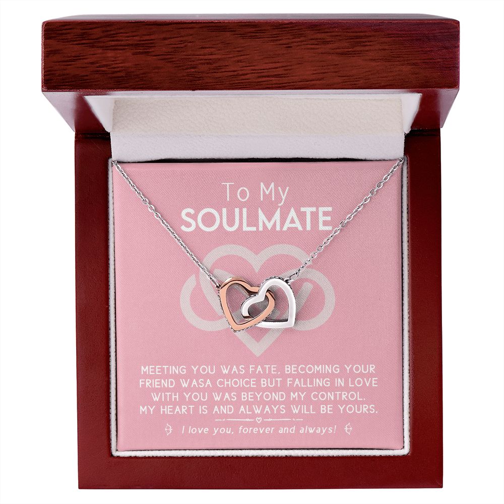 To My Soulmate Forever Love Necklace Gift For Soulmate Jewelry For Girlfriend Interlocking Hearts Necklace