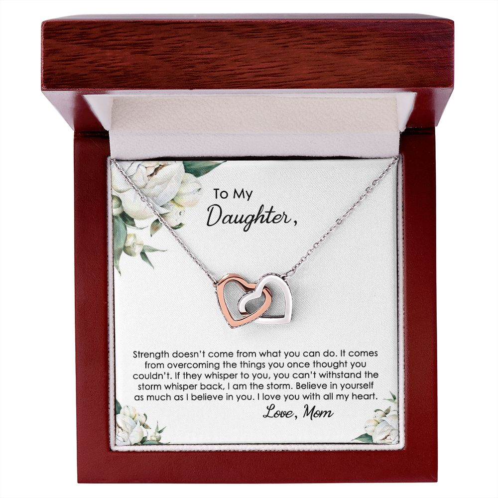 Mother Daughter Gift Ideas, To My Daughter Gift Necklace from Mom, Jewelry Pendant Present for Daughter, Birthday Christmas Gift Graduation Gifts for Daughters, Mother and Daughter Necklace 2140 Interlocking Hearts Necklace