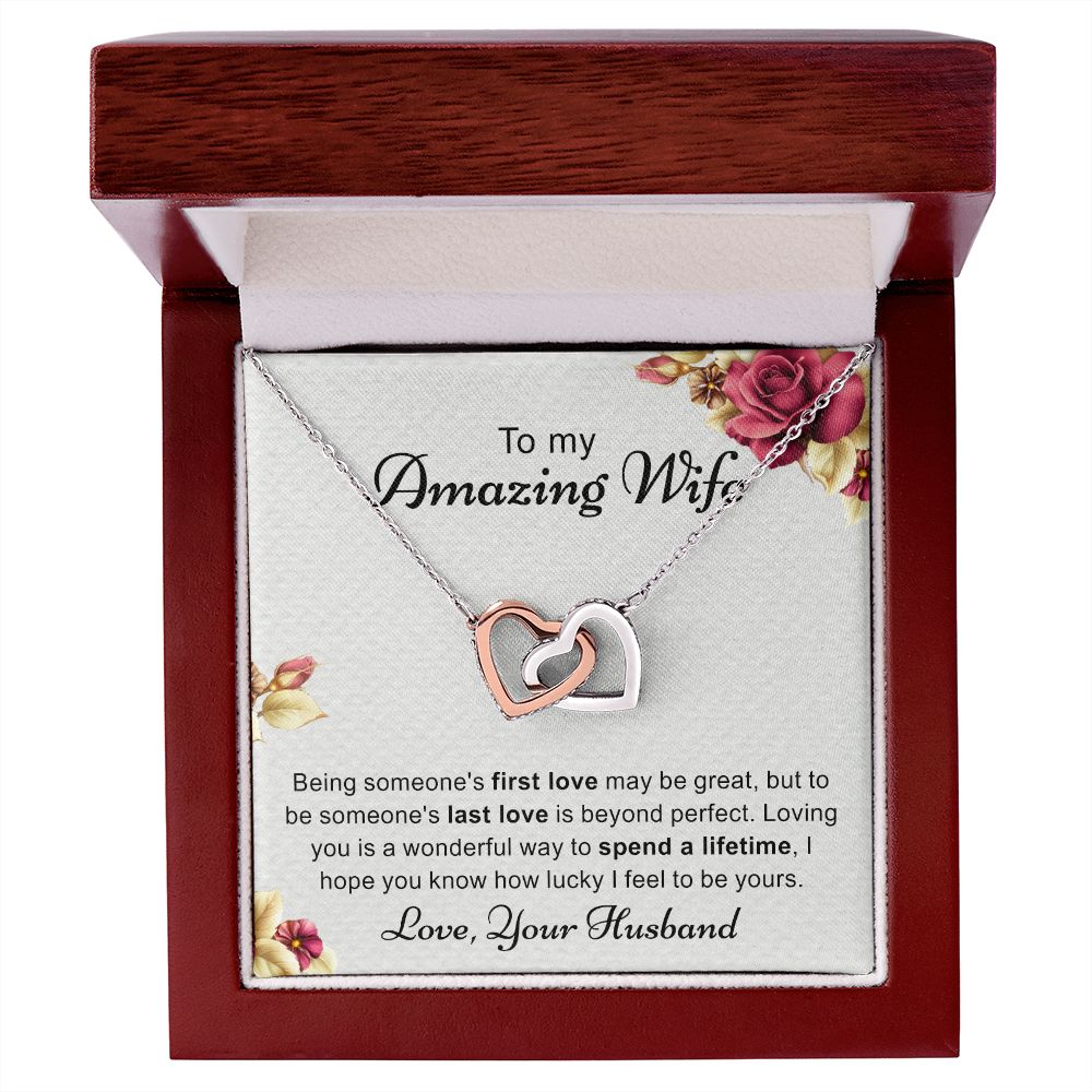 Birthday Gifts For Wife, Necklace Gifts For Wife From Husband, To My Wife Jewelry For Women , To My Wife Necklace  from Husband Wedding Anniversary Present For Wife, Beautiful Wife Jewelry Christmas 6 Interlocking Hearts Necklace