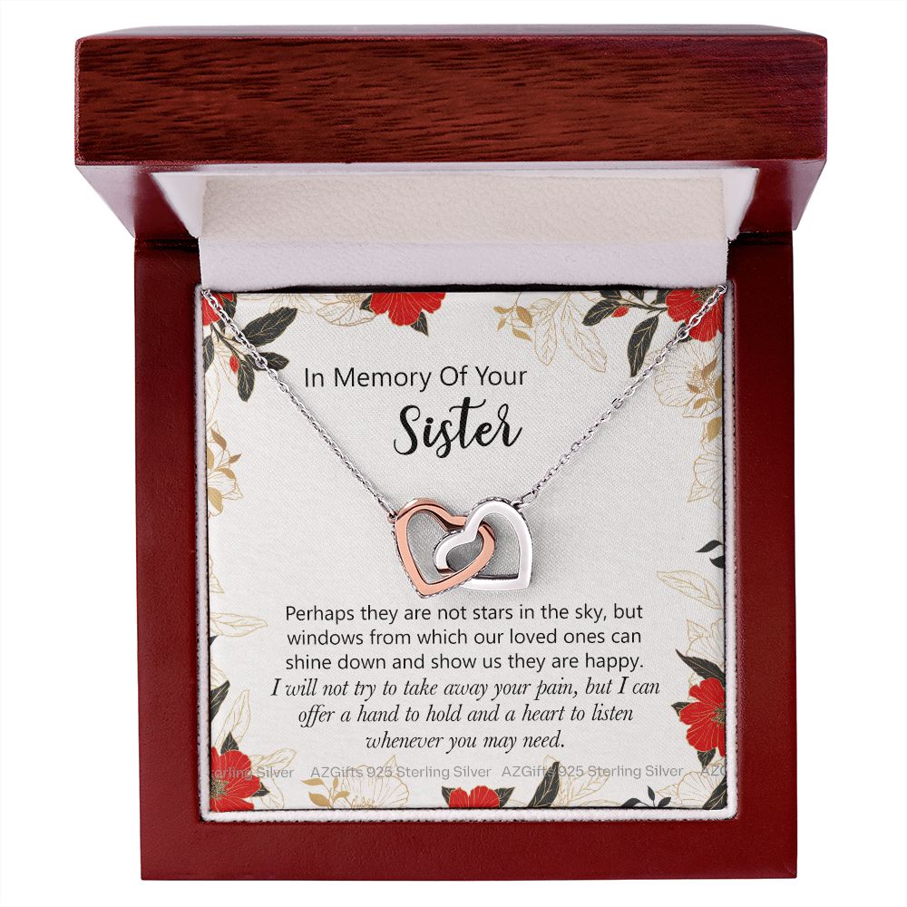 In Memory Of Your Sister Gift, Sympathy Loss Of Sister, Memorial Gift For Loss Of Sister , Sympathy Gift Loss Of A Sister, Loss Of A Sister Interlocking Hearts Necklace