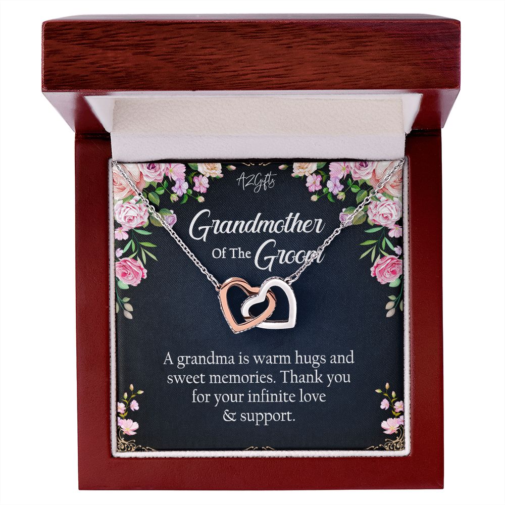 To My Grandmother Necklace, Gift for Grandmother Necklace, Mothers Day Gift For Grandma Nana, Grandma Jewelry From Grandchildren GrandKids , Jewelry Box Gift For Grandma Grandmother2 Interlocking Hearts Necklace