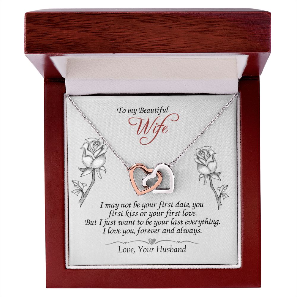To My Beautiful Wife Necklace, Wedding Anniversary Jewelry For Women, Necklace For Wife from Husband, Gifts For Wife Birthday Gifts Necklace, Jewelry With Message Card In A Gift Box