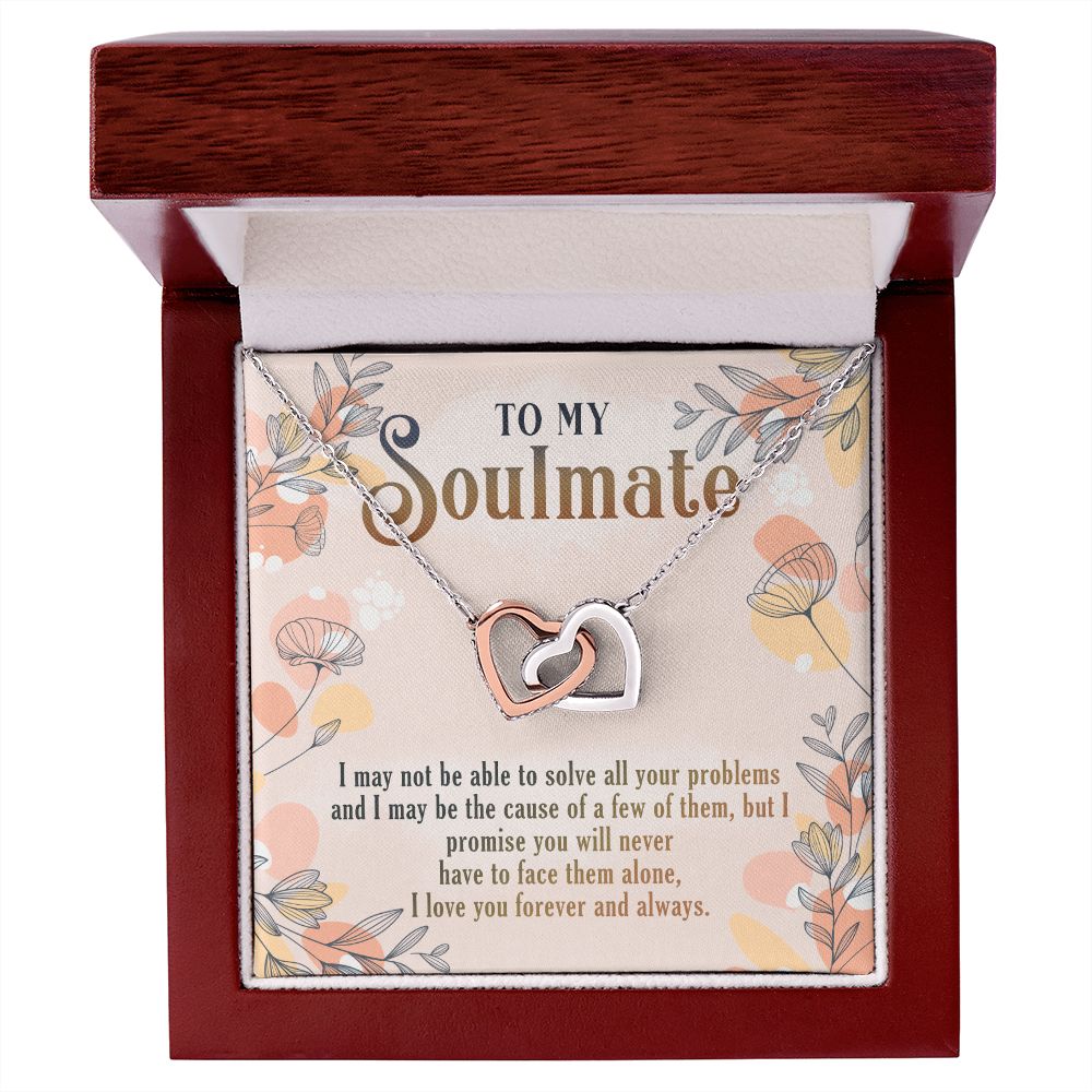 To My Soulmate Necklace for Women Birthday Christmas Jewelry Gifts For My Wife with Message Card Box Personalized Gift Present Pendant for Future Wife Soulmate Girlfriend Love 8 Interlocking Hearts Necklace