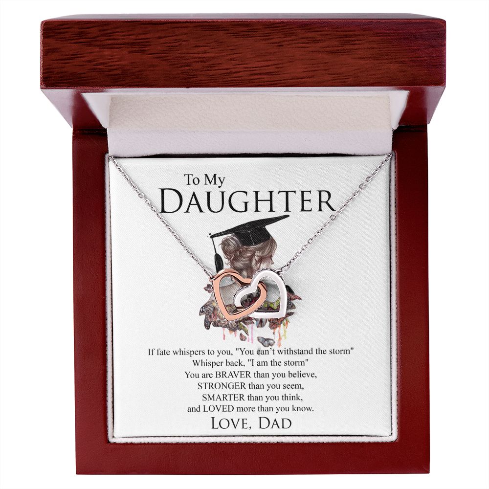 Mother Daughter Gift Ideas, To My Daughter Gift Necklace from Mom, Jewelry Pendant Present for Daughter, Birthday Christmas Gift Graduation Gifts for Daughters, Mother and Daughter Necklace 25 Interlocking Hearts Necklace