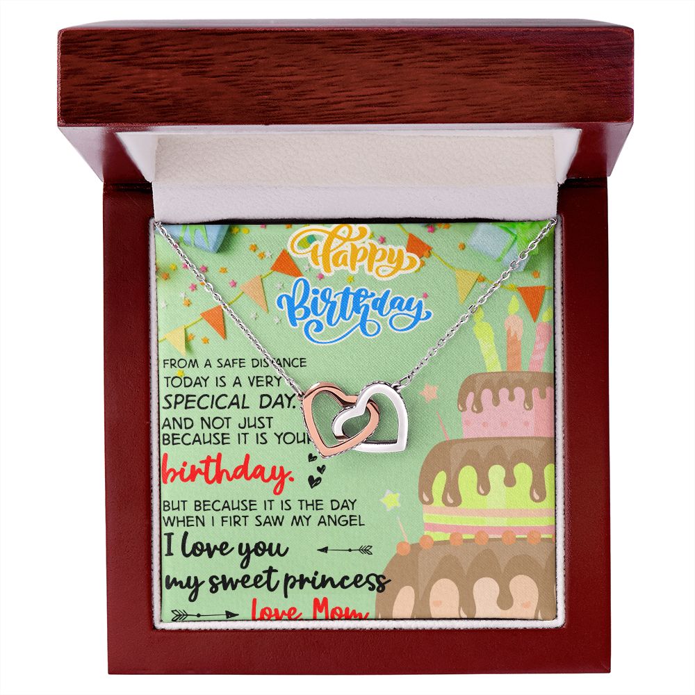 Mother Daughter Gift Ideas, To My Daughter Gift Necklace from Mom, Jewelry Pendant Present for Daughter, Birthday Christmas Gift Graduation Gifts for Daughters, Mother and Daughter Necklace 31 Interlocking Hearts Necklace