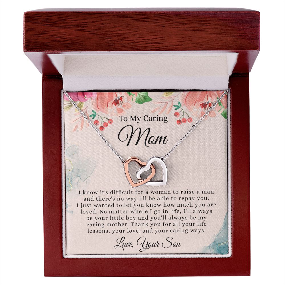 To My Mom Necklace, Mom Gift From Son, Mom gifts, Gift for Mom From Son, Mom Mothers Day Gift From Son, To my Mom Necklace, Mom Gift Necklace, Mother Birthday Gift From Son Interlocking Hearts Necklace