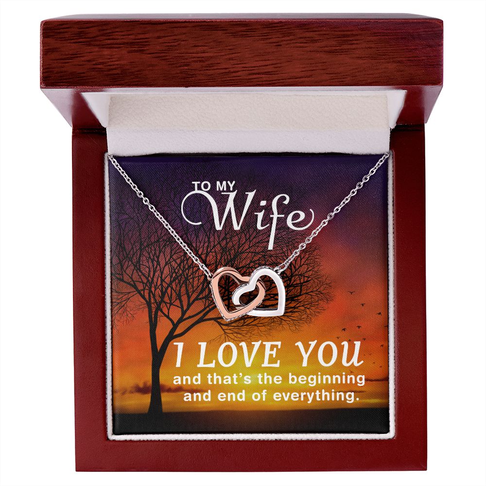 Birthday Gifts For Wife, Necklace Gifts For Wife From Husband, To My Wife Jewelry For Women , To My Wife Necklace  from Husband Wedding Anniversary Present For Wife, Beautiful Wife Jewelry Christmas14 Interlocking Hearts Necklace