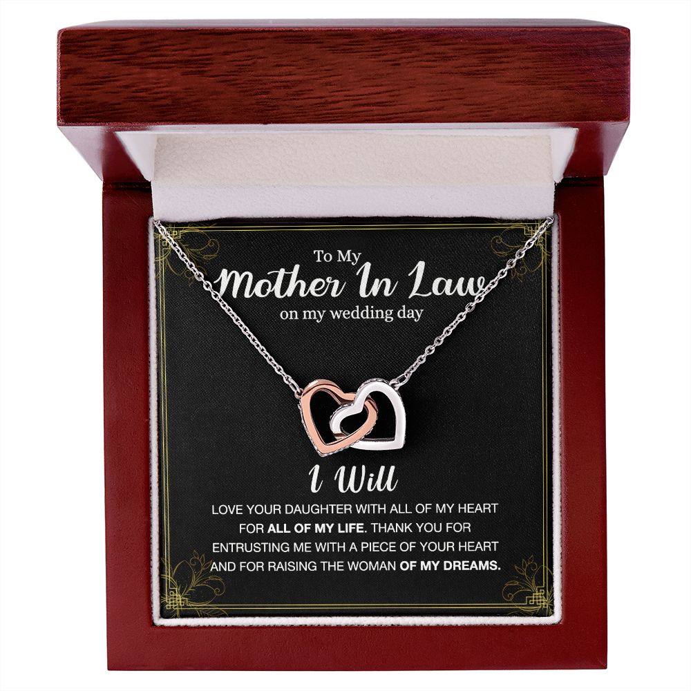 Mother Of The Bride Gift From Groom, Mother In Law Gift on Wedding Day from Groom, Gifts for Mother of the Bride, Future Mother-In-Law Interlocking Hearts Necklace