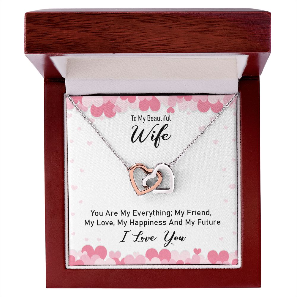 To My Wife Necklace from Husband Luxury Jewelry For Wife, Couples Gifts Neckalce For Wife From Husband, Necklaces Styles On Birthday Christmas Wedding For Women, Interlocking Hearts Necklace For Her