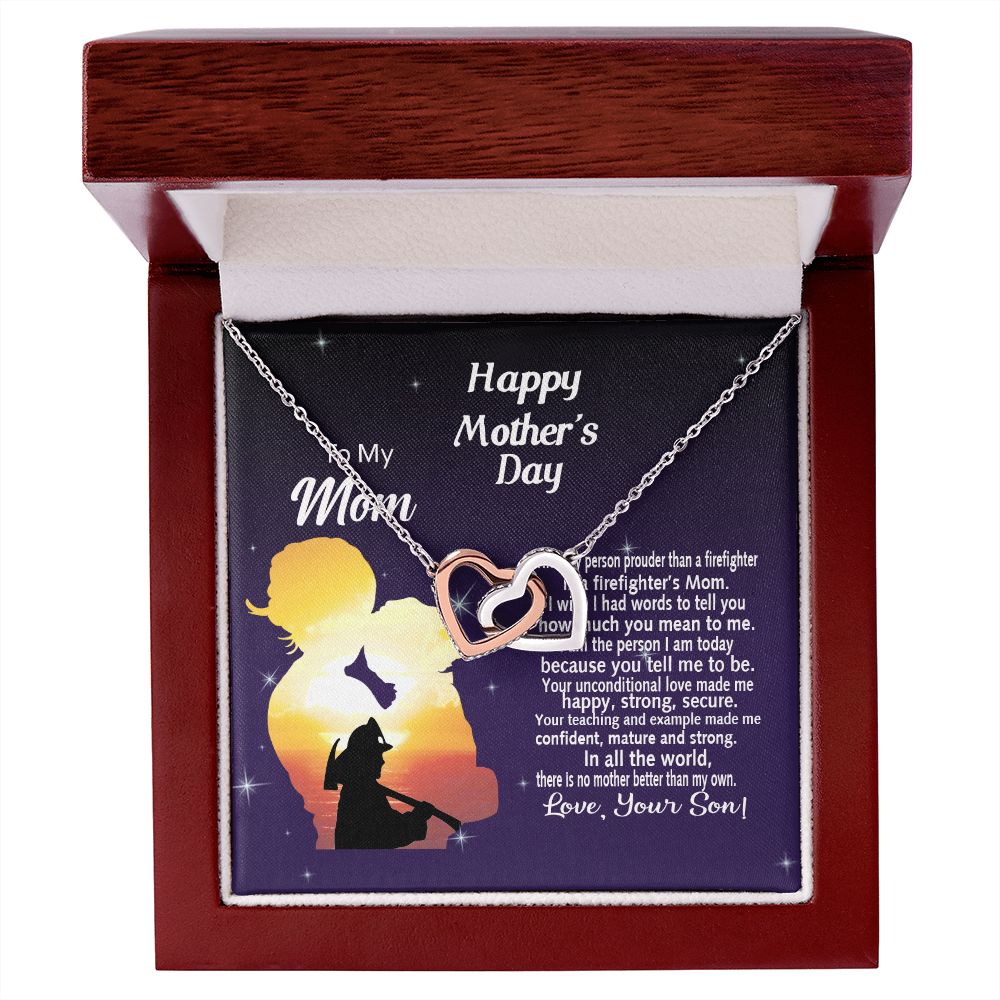 Mom Necklace Gifts for Mom from Daughter to Mom Gifts for Mothers Day from Daughter, To My Mom Necklace from Daughter to Mom Birthday Gifts Necklace with Message Card and Gift Box14 Interlocking Hearts Necklace