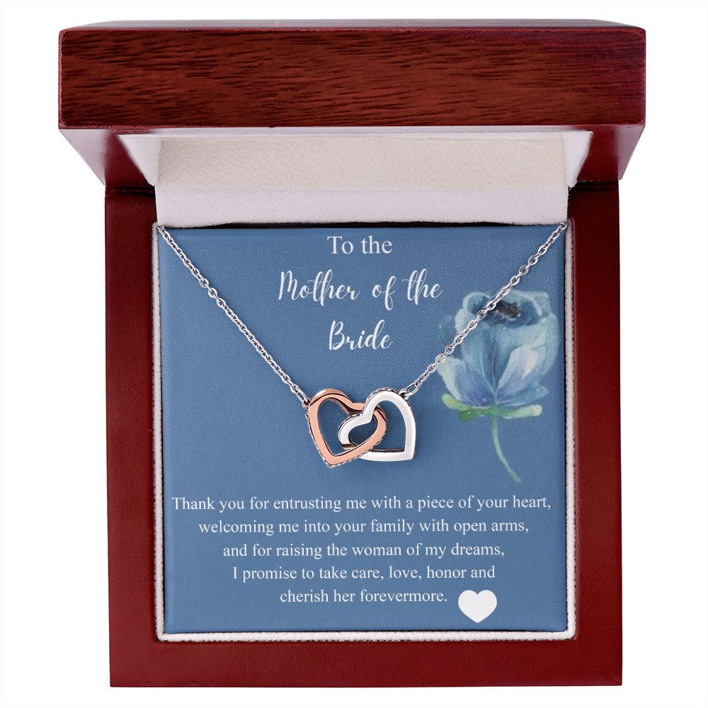 Mother Of The Bride Gift From Groom, Alluring Beauty Necklace, Future Mom Interlocking Hearts Necklace