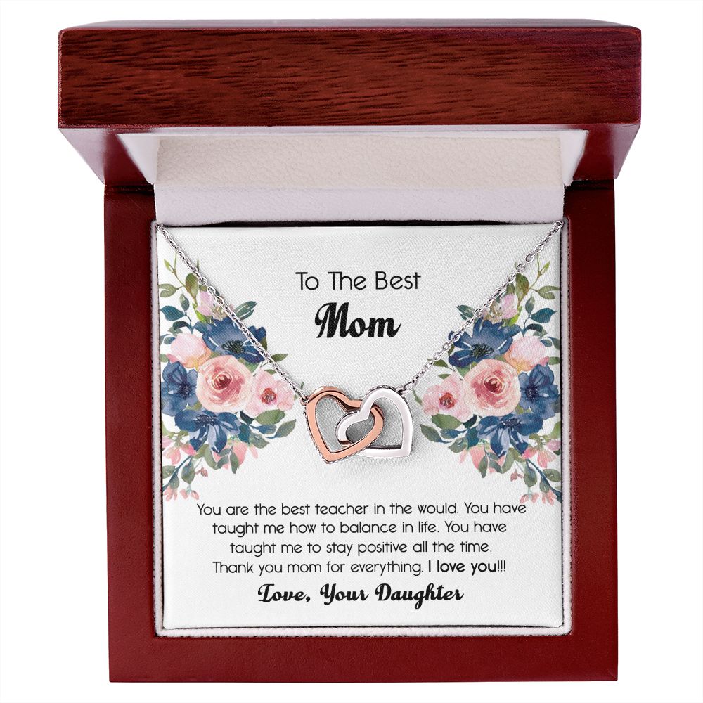 To My Mom Necklace, Gift For Mom, Mother's Day Gift from Daughter, Mom Jewelry Gift for Mothers Day, Birthday Gift for Mother, Moms Gift from Daughter Son, Necklace for Mom Mother 7 Interlocking Hearts Necklace