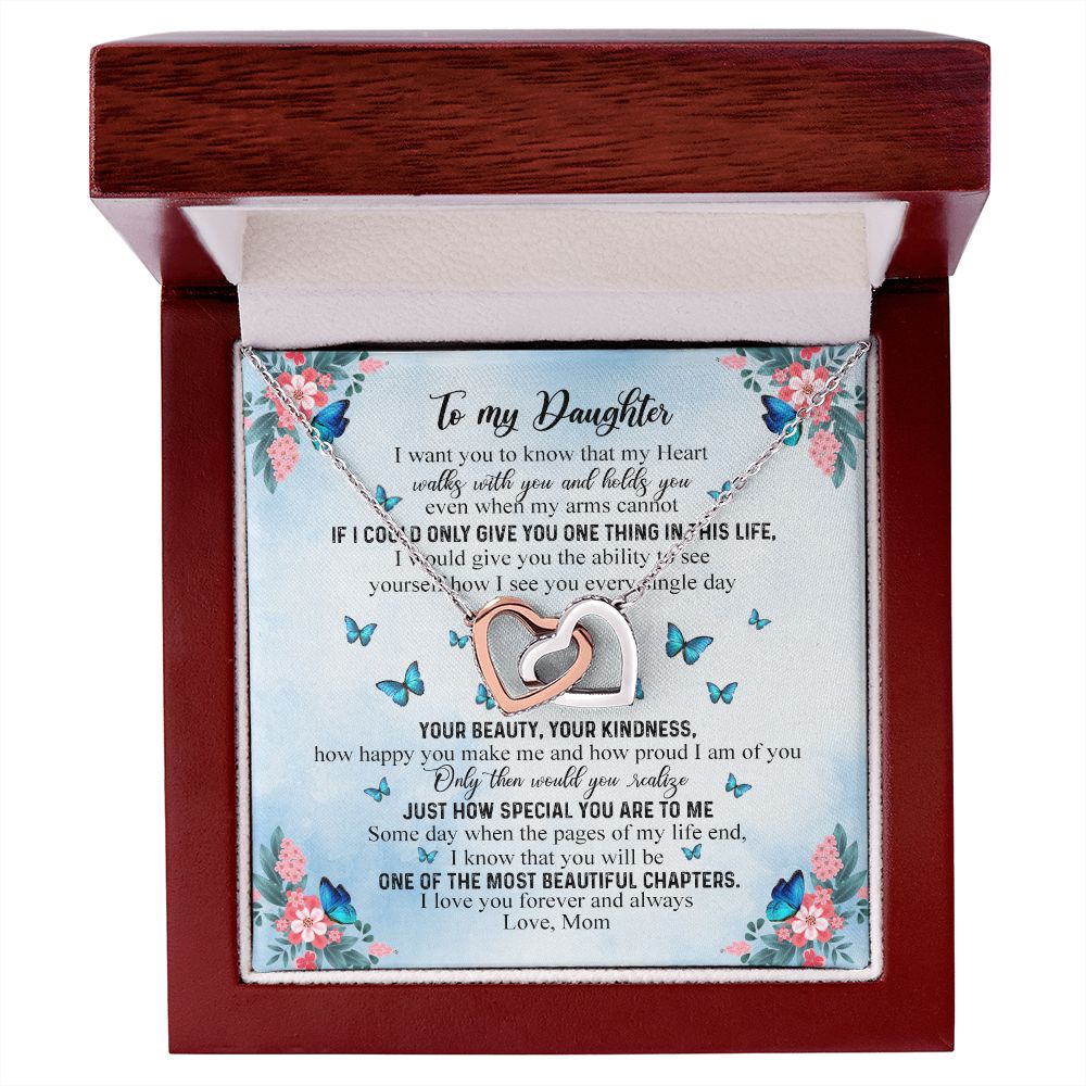 To My Daughter Gift From Mom Mother Day Gift For Daughter Jewelry for Daughter Interlocking Hearts Necklace