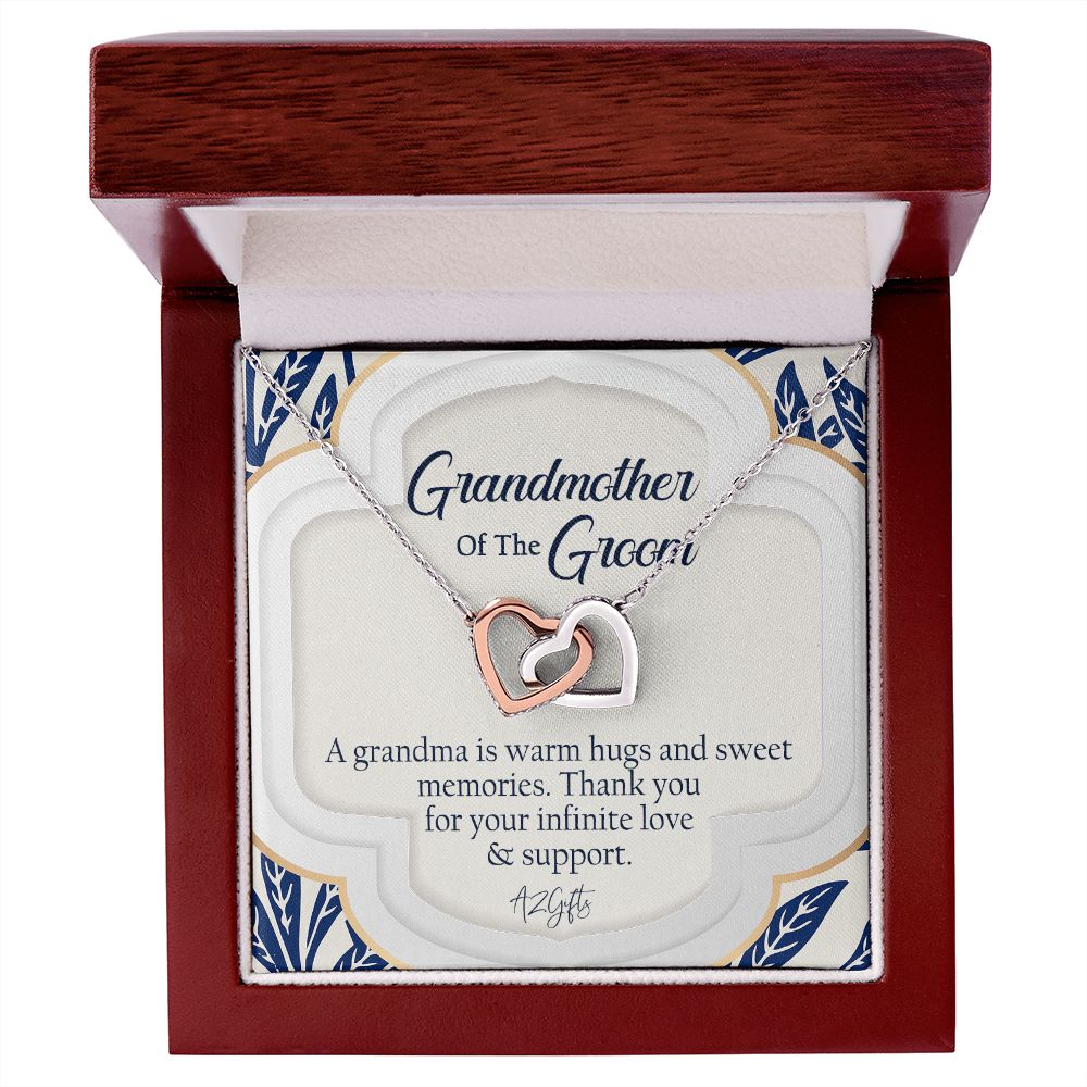 To My Grandmother Necklace, Gift for Grandmother Necklace, Mothers Day Gift For Grandma Nana, Grandma Jewelry From Grandchildren GrandKids , Jewelry Box Gift For Grandma Grandmother3 Interlocking Hearts Necklace