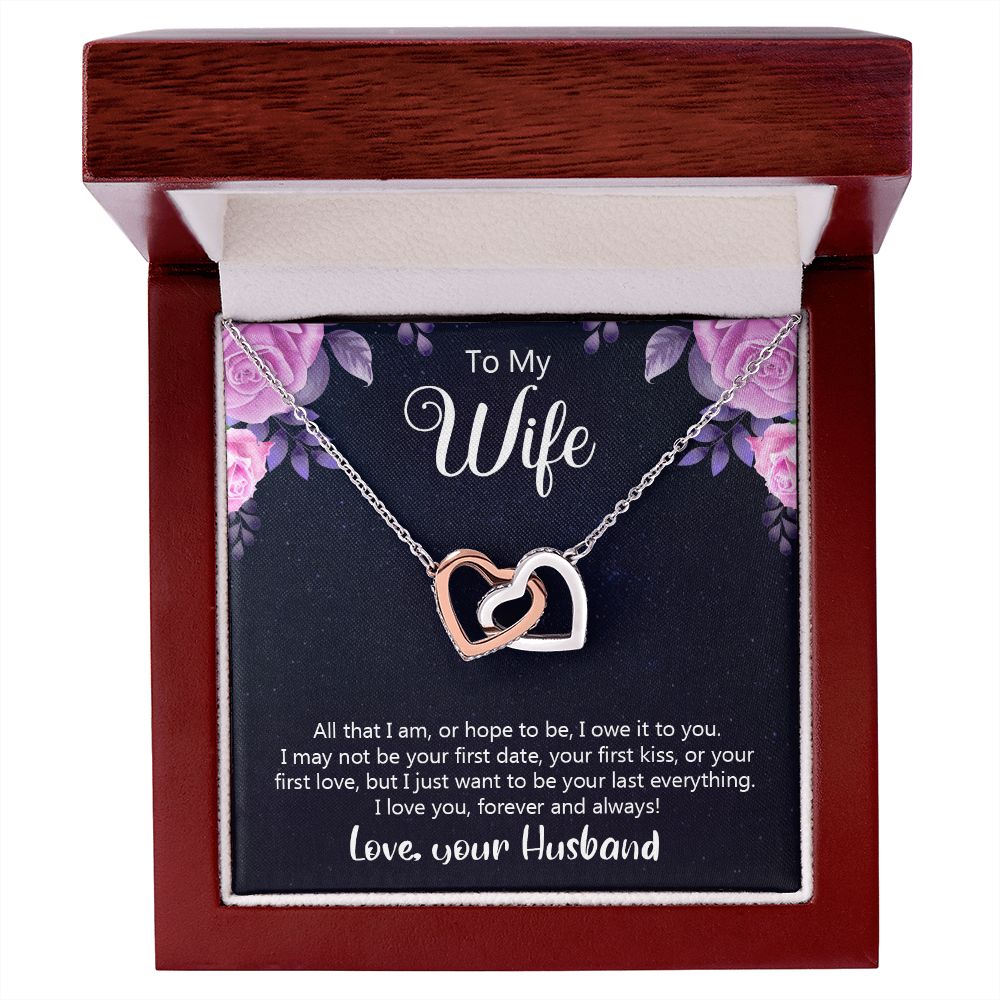 Birthday Gifts For Wife, Necklace Gifts For Wife From Husband, To My Wife Jewelry For Women , To My Wife Necklace  from Husband Wedding Anniversary Present For Wife, Beautiful Wife Jewelry Christmas31 Interlocking Hearts Necklace