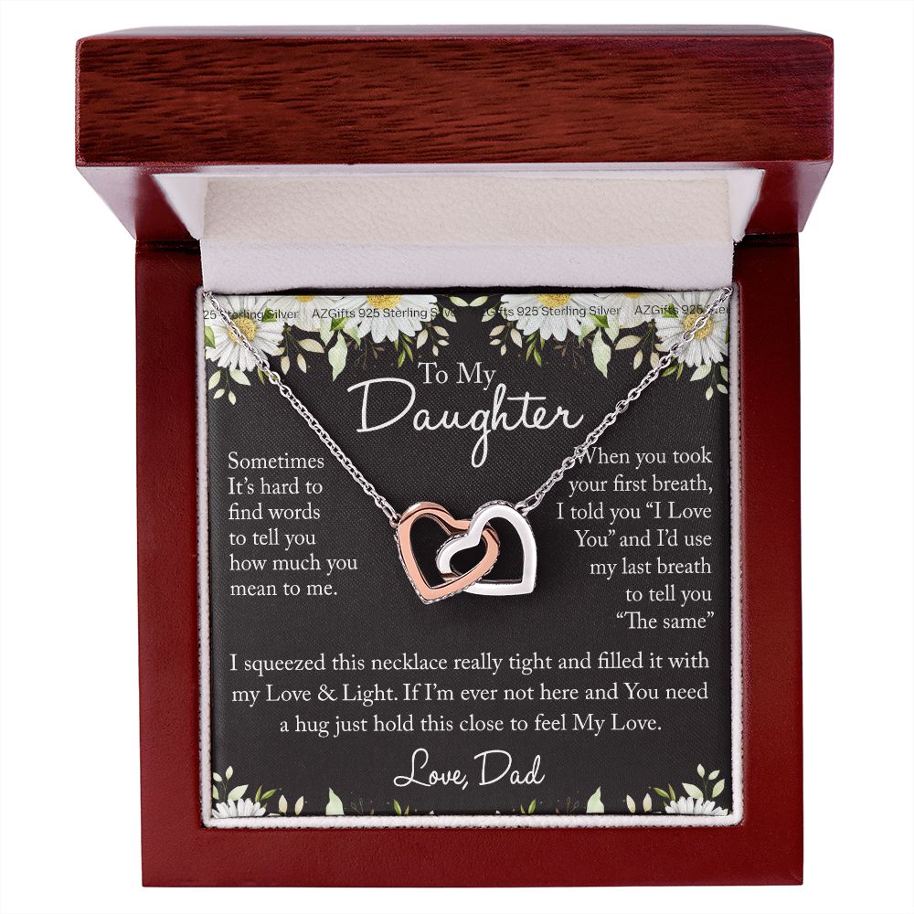 To My Daughter Necklace from Dad Father Daughter Birthday Gift For Daughter From Dad Graduation Gift for Her Girls Teen Girl Necklace Gift From Dad Gift For Daughter Interlocking Hearts Necklace