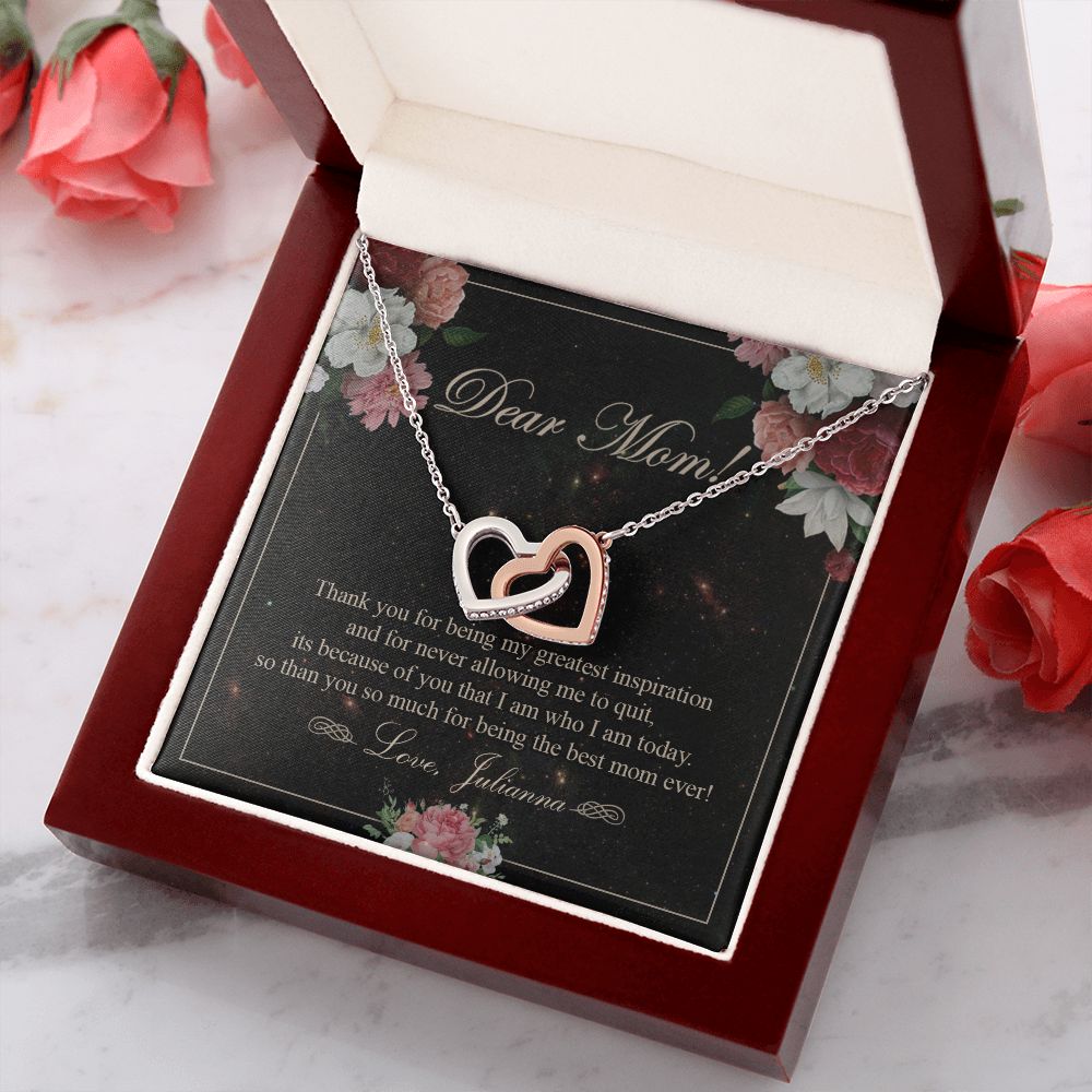 To My Mom Necklace, Gift For Mom On Mother's Day Thank You Mom Gifts From Kids Mom Julianna Interlocking Hearts Necklace
