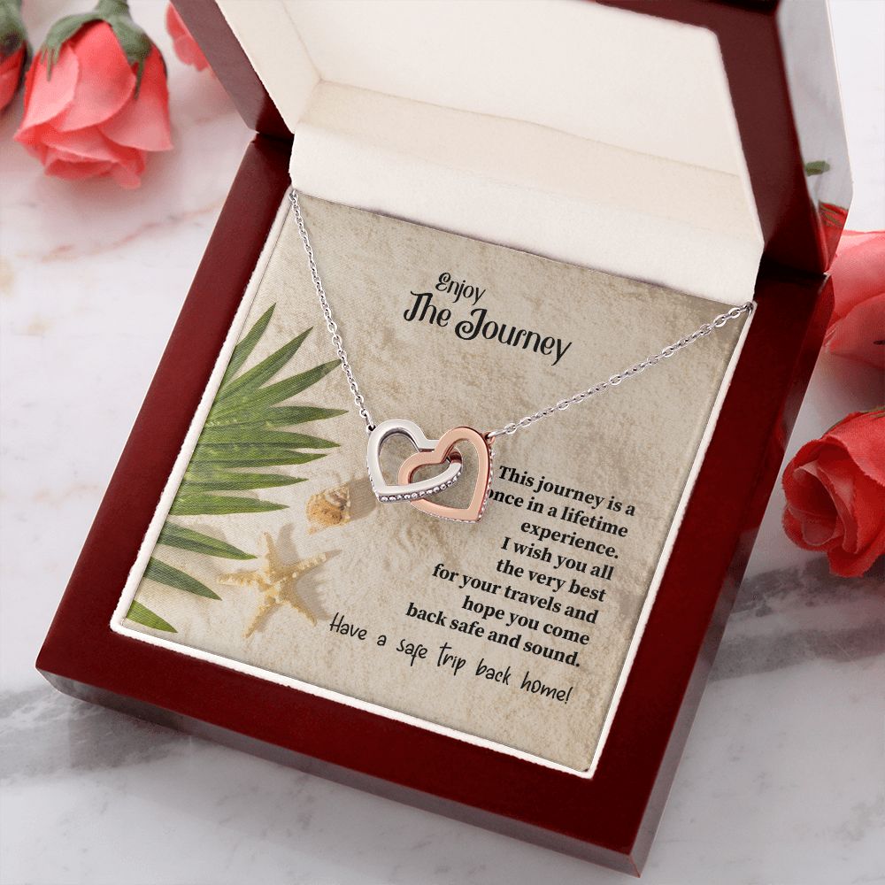 To My Mom Mother Necklace Pendant Gift Enjoy Your Journey By Sanad With Message Card Gift For Mom Interlocking Hearts Necklace