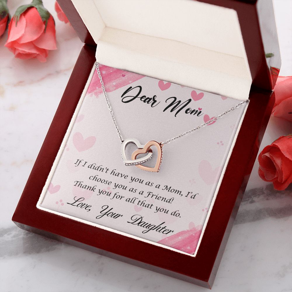 To My Mom Necklace, Gift For Mom, Mother's Day Gift from Daughter, Mom Jewelry Gift for Mothers Day, Birthday Gift for Mother, Moms Gift from Daughter Son, Necklace for Mom Mother 10 Interlocking Hearts Necklace