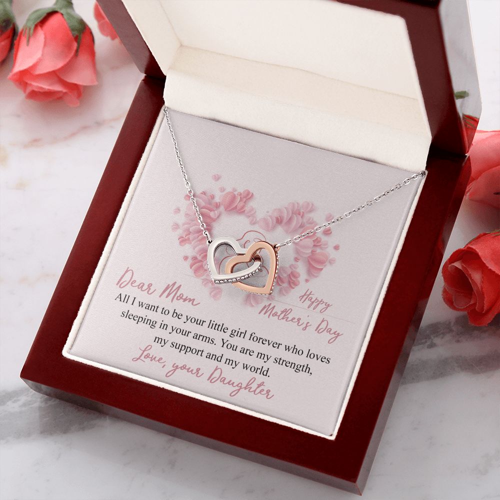 Mom Necklace Gifts for Mom from Daughter to Mom Gifts for Mothers Day from Daughter, To My Mom Necklace from Daughter to Mom Birthday Gifts Necklace with Message Card and Gift Box25 Interlocking Hearts Necklace