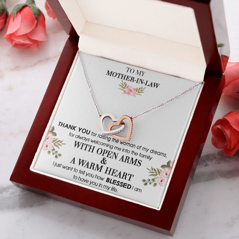 To My Mother-In-Law From Son-In-Law Thank You For Raising Interlocking Hearts Necklace