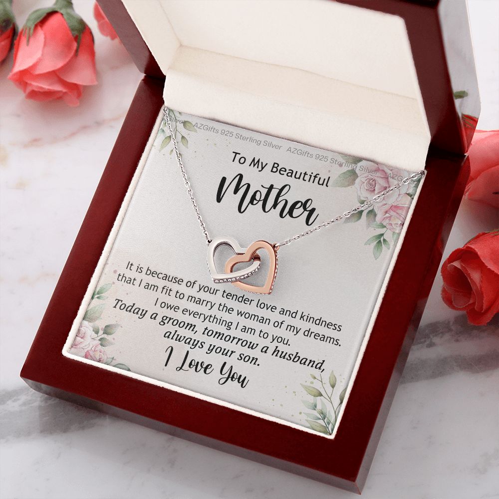 Mother Of The Groom Gift, Mother Of The Groom, Mother Of The Groom Gifts, Gift For Mother Of The Groom, Mother Of Groom Interlocking Hearts Necklace