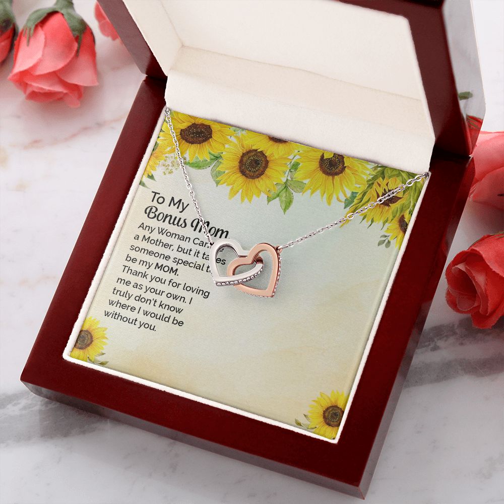 Mother Daughter Necklace as Daughter Gift from Mom, Mom Necklace as Christmas Gift for Mom from Son, Birthday Gift for Mother in Law Necklace, Bonus Mom Gifts for Step Mom Necklace3 Interlocking Hearts Necklace