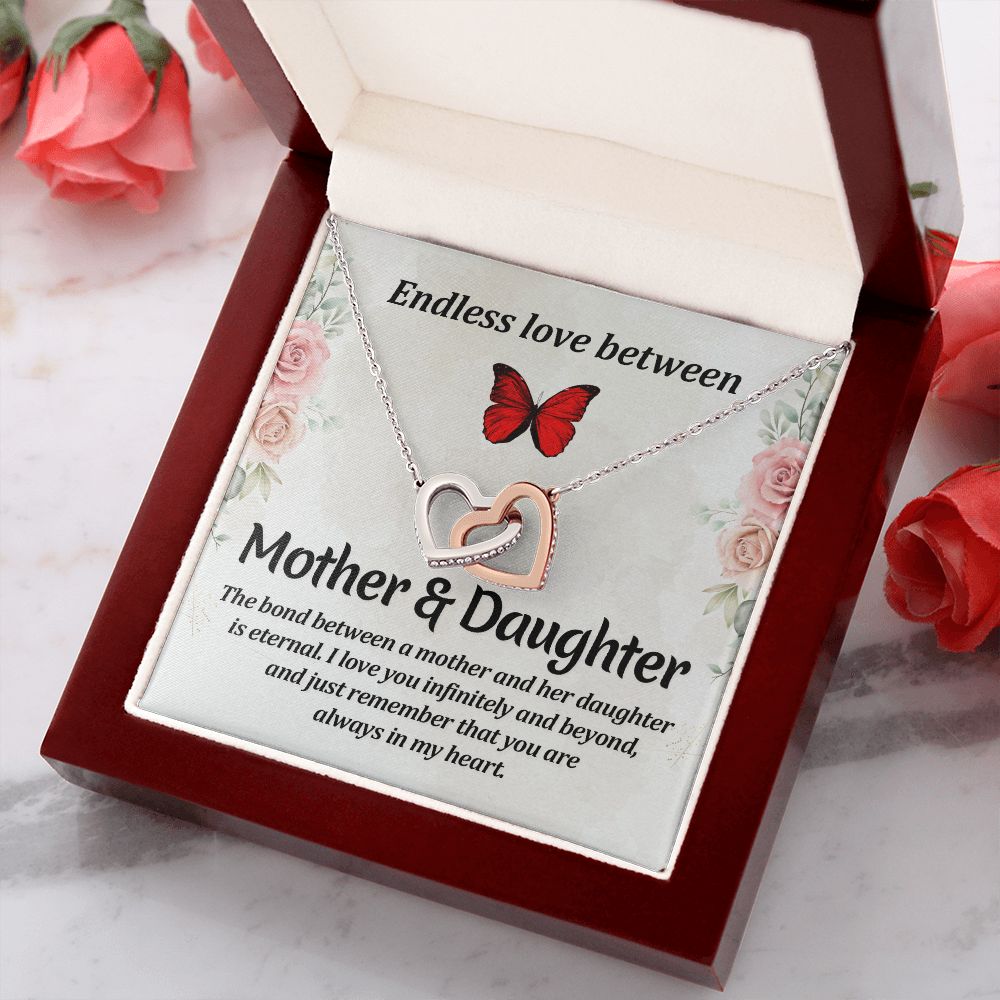 To My Mom Necklace, Gift For Mom, Mother's Day Gift from Daughter, Mom Jewelry Gift for Mothers Day, Birthday Gift for Mother, Moms Gift from Daughter Son, Necklace for Mom Mother 11 Interlocking Hearts Necklace