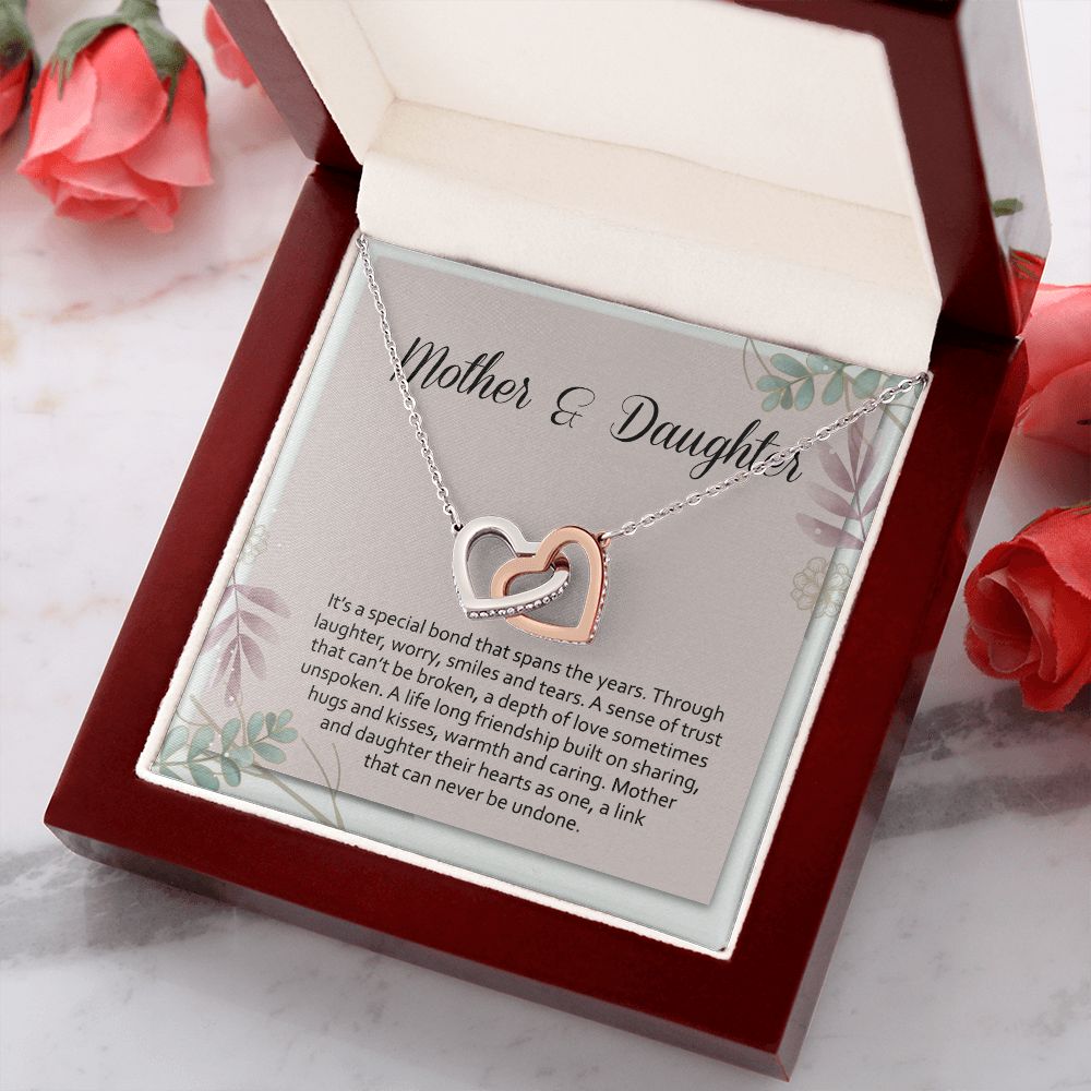 Mom Necklace Gifts for Mom from Daughter to Mom Gifts for Mothers Day from Daughter, To My Mom Necklace from Daughter to Mom Birthday Gifts Necklace with Message Card and Gift Box2245 Interlocking Hearts Necklace