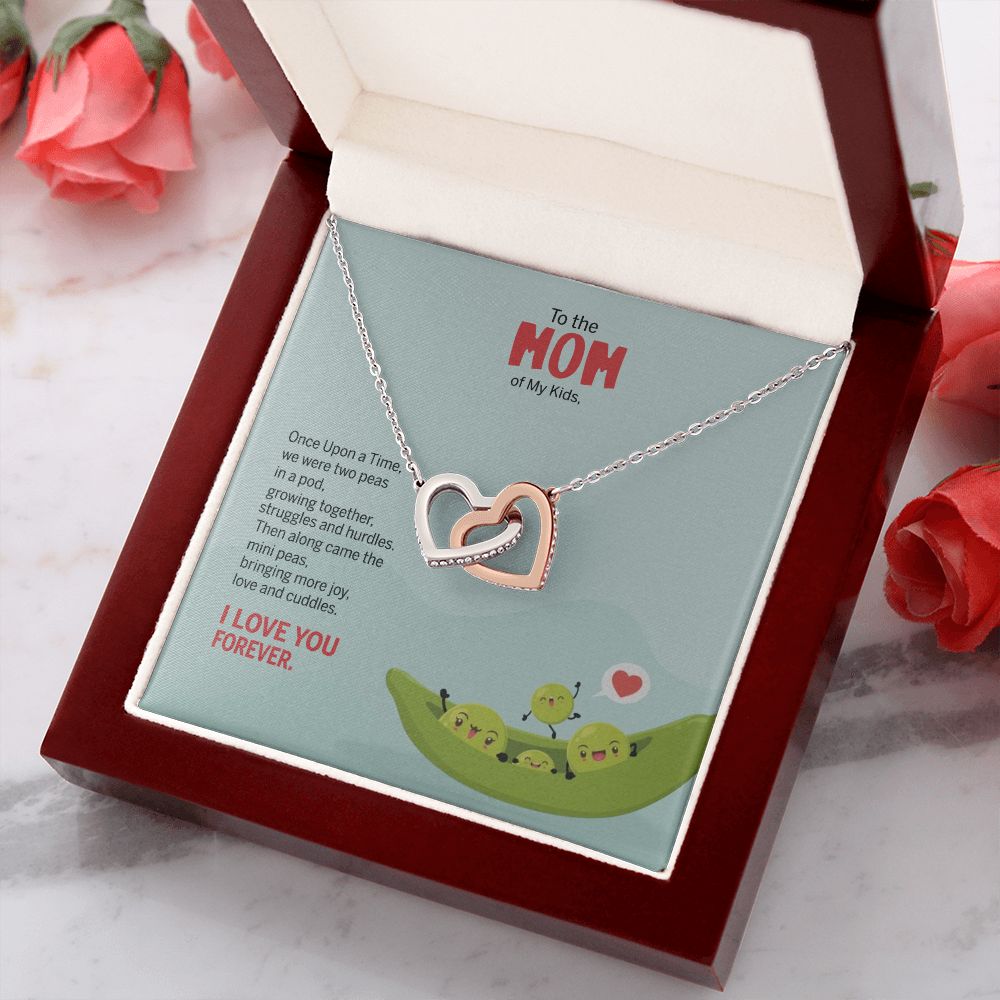 To My Mom Peas Pod Necklace From Kids, Gift For Mom On Mother's Day Jewelry Mom Interlocking Hearts Necklace